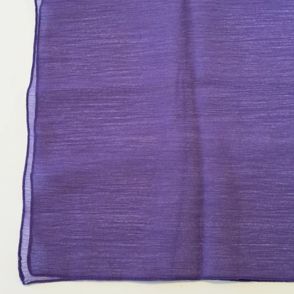 Purple Sheer Square Scarf Made in Italy Textured Lightweight 21x21 Classy Chic